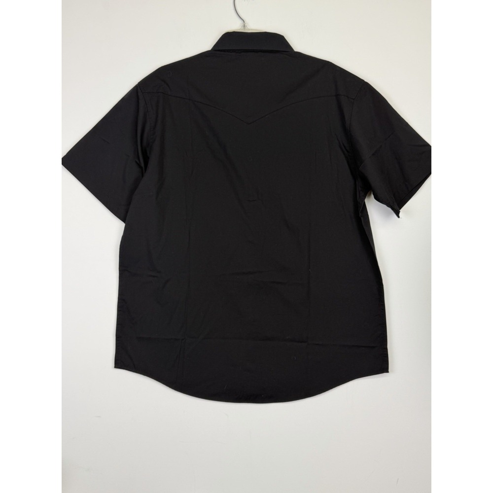 Coevals Club Pearl Snap Shirt Men's Large Black Short Sleeve Western - Picture 6 of 6